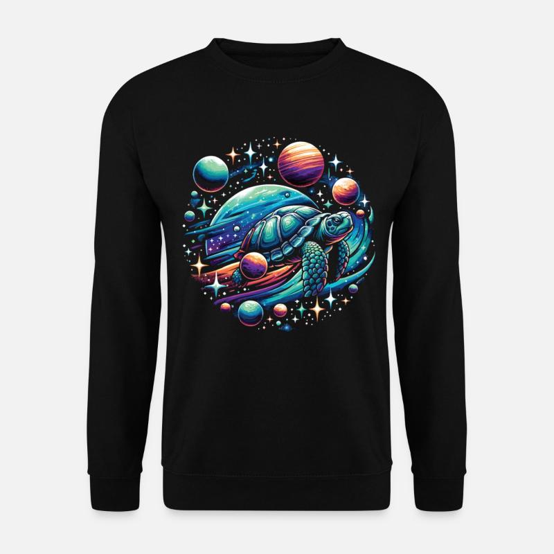Astronomical Turtle: Planetary Adventure - Unisex Sweatshirt - black