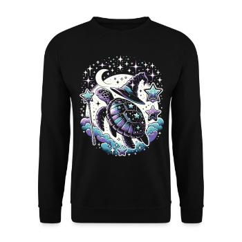 Magic Meets Turtle: Star Charmer - Unisex Sweatshirt - black - Front - Alina (178cm) & Michal (187cm)