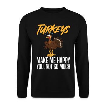 Thanksgiving Turkey - Unisex Pullover - Schwarz - Vorne - Alina (178cm) & Michal (187cm)