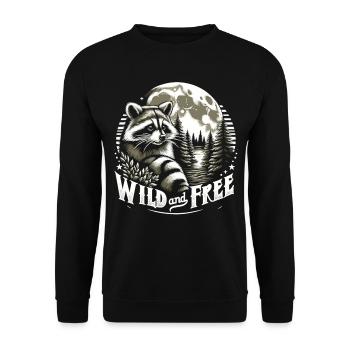Moonlit Night Raccoon: Forest Secrets - Unisex Sweatshirt - black - Front - Alina (178cm) & Michal (187cm)