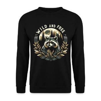 Raton laveur au clair de lune : le chuchoteur de la nature - Sweat-shirt Unisexe - noir - Devant - Alina (178cm) & Michal (187cm)