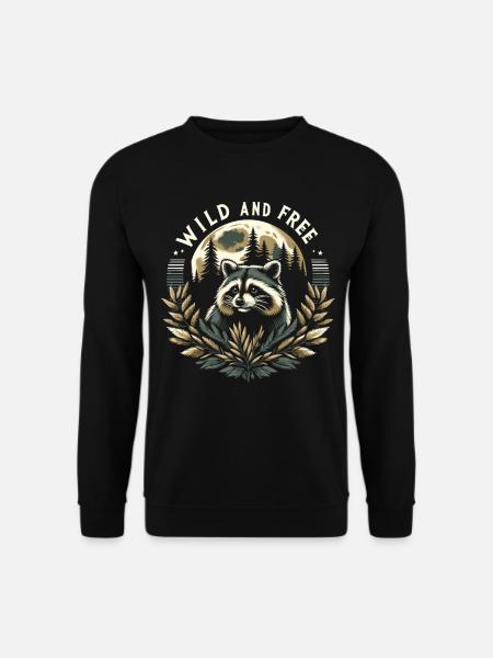 Mondschein Waschbär: Flüsterer der Natur - Unisex Pullover - Schwarz