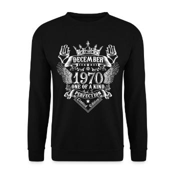 Décembre 1970 anniversaire Décembre 1970 Décembre - Sweat-shirt Unisexe - noir - Devant - Alina (178cm) & Michal (187cm)
