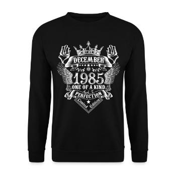 Décembre 1985 anniversaire Décembre 1985 Décembre - Sweat-shirt Unisexe - noir - Devant - Alina (178cm) & Michal (187cm)
