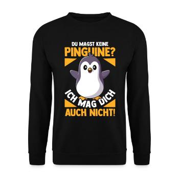Pinguin - Unisex Pullover - Schwarz - Vorne - Alina (178cm) & Michal (187cm)