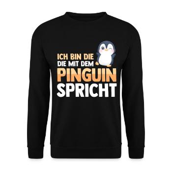 Pinguin - Unisex Pullover - Schwarz - Vorne - Alina (178cm) & Michal (187cm)