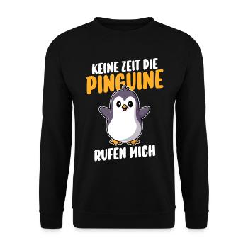 Pinguin - Unisex Pullover - Schwarz - Vorne - Alina (178cm) & Michal (187cm)
