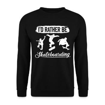 I'd Rather Be Skateboarding - Skateboard Skateboar - Unisex Sweatshirt - black - Front - Alina (178cm) & Michal (187cm)