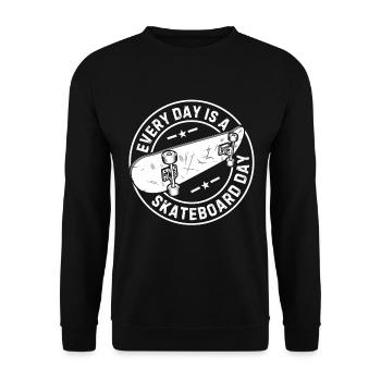 Chaque jour est une journée de skateboard - Skatepark Skateboa - Sweat-shirt Unisexe - noir - Devant - Alina (178cm) & Michal (187cm)