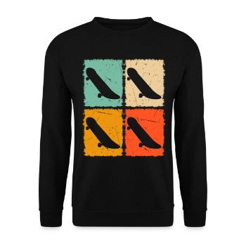 Retro Skateboarding Skateboarder Retro Skateboards - Unisex Pullover - Schwarz - Vorne - Alina (178cm) & Michal (187cm)
