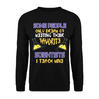 SCIENCE TEACHER Tee Teach Biology Chemistry Physic - Unisex Pullover - Schwarz - Vorne - Alina (178cm) & Michal (187cm)