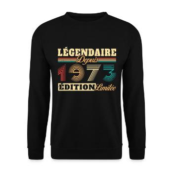 Légendaire Depuis 1973 - Sweat-shirt Unisexe - noir - Devant - Alina (178cm) & Michal (187cm)