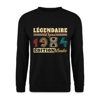 Légendaire Depuis 1984 - Sweat-shirt Unisexe - noir - Devant - Alina (178cm) & Michal (187cm)