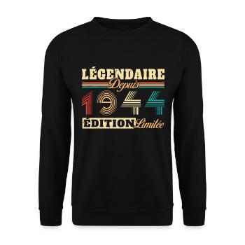 Légendaire Depuis 1944 - Sweat-shirt Unisexe - noir - Devant - Alina (178cm) & Michal (187cm)