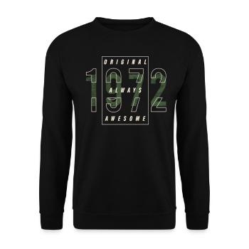 Cadeau urbain original 1972 année de naissance vintage - Sweat-shirt Unisexe - noir - Devant - Alina (178cm) & Michal (187cm)