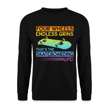 Skateboarding Life - Skatepark Skateboarding Quote - Unisex Pullover - Schwarz - Vorne - Alina (178cm) & Michal (187cm)
