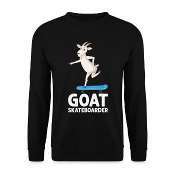 GOAT Skateboarder - Funny Skateboarding GOAT - Unisex Pullover - Schwarz - Vorne - Alina (178cm) & Michal (187cm)