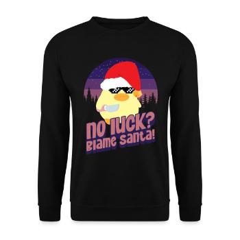 Blame Santa - Ente mit Messer Duck with Knife - Unisex Sweatshirt - black - Front - Alina (178cm) & Michal (187cm)