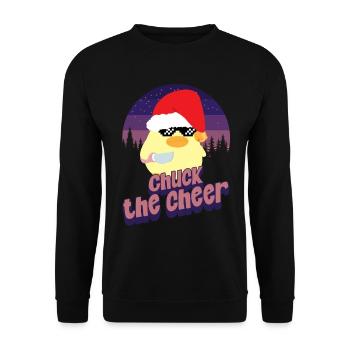Chuck the Cheer - Ente mit Messer Duck with Knife - Unisex Sweatshirt - black - Front - Alina (178cm) & Michal (187cm)