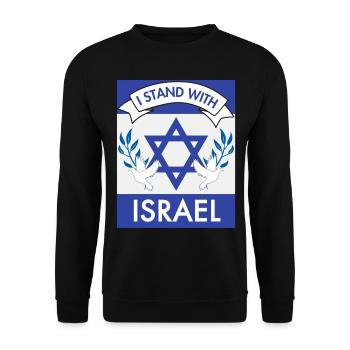 I Stand with israel - Tuen Israelia - Unisex Sweatshirt - black - Front - Alina (178cm) & Michal (187cm)