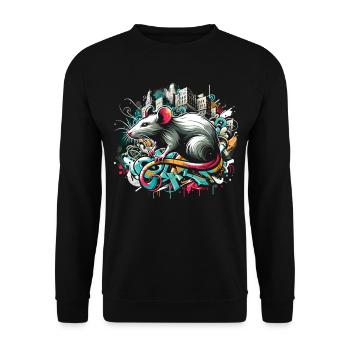 Graffiti Rat: Urban Intelligence - Unisex Sweatshirt - black - Front - Alina (178cm) & Michal (187cm)