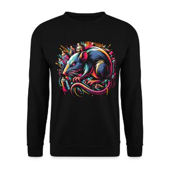 Rat dans la jungle du graffiti : l’art urbain - Sweat-shirt Unisexe - noir - Devant - Alina (178cm) & Michal (187cm)