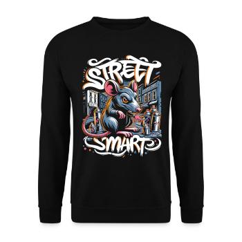 Rat: Graffiti Art - Unisex Sweatshirt - black - Front - Alina (178cm) & Michal (187cm)