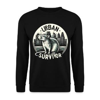 Le rat dans la métropole : la nature sauvage urbaine - Sweat-shirt Unisexe - noir - Devant - Alina (178cm) & Michal (187cm)