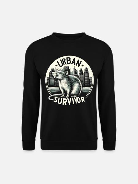 Ratte in der Metropole: Urbane Wildnis - Unisex Pullover - Schwarz