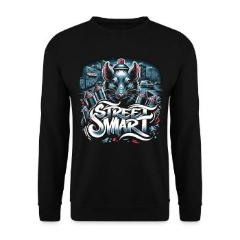 Spraying Rat: City Life in a Riot of Colour - Unisex Sweatshirt - black - Front - Alina (178cm) & Michal (187cm)