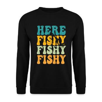 Fish Hunting Fishing Fishrod Fisherman - Unisex Pullover - Schwarz - Vorne - Alina (178cm) & Michal (187cm)