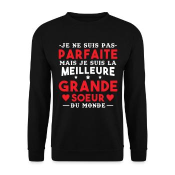Je suis la meilleure grande soeur du monde - Sweat-shirt Unisexe - noir - Devant - Alina (178cm) & Michal (187cm)