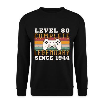 Level 80 Complete 1944 Birthday Gift - Unisex Sweatshirt - black - Front - Alina (178cm) & Michal (187cm)
