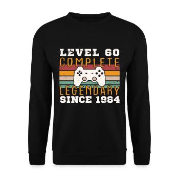 Level 60 Complete 1964 Birthday Gift - Unisex Sweatshirt - black - Front - Alina (178cm) & Michal (187cm)