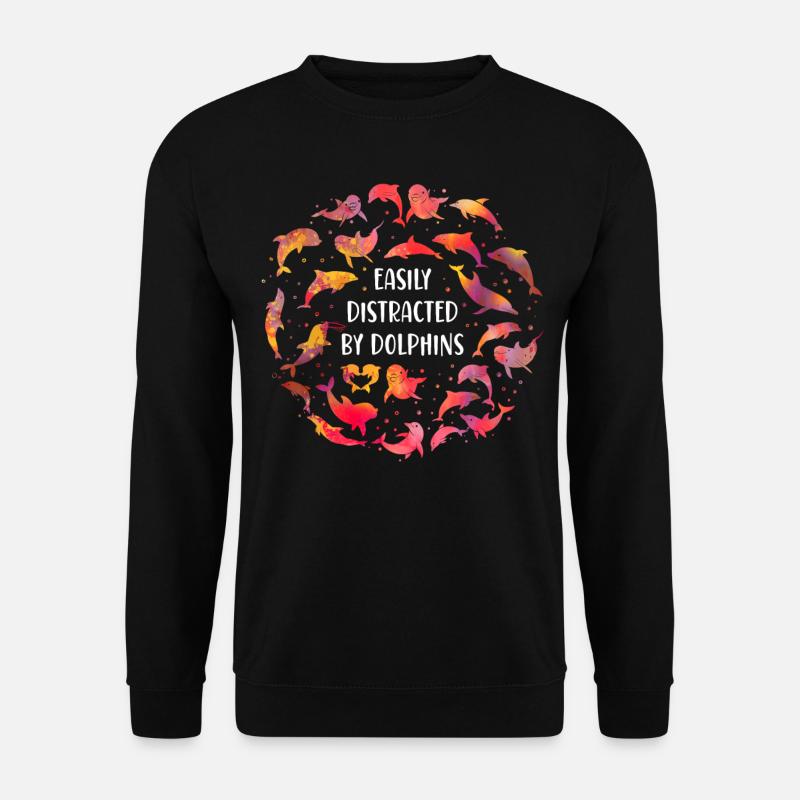 Dolphin Easily Distracted By - Unisex Pullover - Schwarz