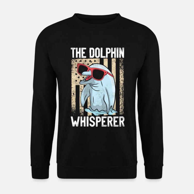 Dauphin Drapeau Américain Le Dauphin - Sweat-shirt Unisexe - noir