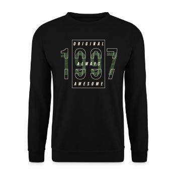 Cadeau urbain original année de naissance 1997 vintage - Sweat-shirt Unisexe - noir - Devant - Alina (178cm) & Michal (187cm)