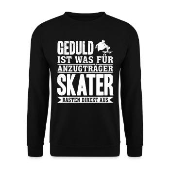 Skateboarding Skater Lustige Skateboarder - Unisex Pullover - Schwarz - Vorne - Alina (178cm) & Michal (187cm)