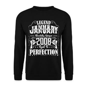 January 2008. January 2008 Birthday Gift. - Unisex Sweatshirt - black - Front - Alina (178cm) & Michal (187cm)
