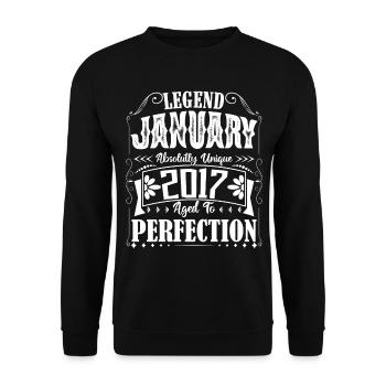January 2017. January 2017 Birthday Gift. - Unisex Sweatshirt - black - Front - Alina (178cm) & Michal (187cm)