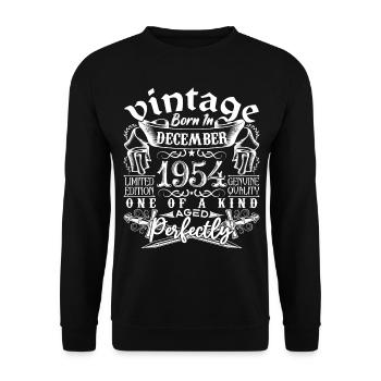 1954 December 1954 Birthday December 1954 - Unisex Sweatshirt - black - Front - Alina (178cm) & Michal (187cm)