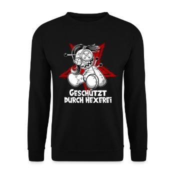 Magische Dunkle Kunst Okkulte Hexen Designs - Unisex Pullover - Schwarz - Vorne - Alina (178cm) & Michal (187cm)