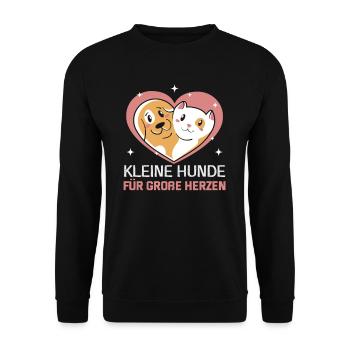 Hunderettungs Designs Für Tierrechtsaktivisten - Unisex Pullover - Schwarz - Vorne - Alina (178cm) & Michal (187cm)