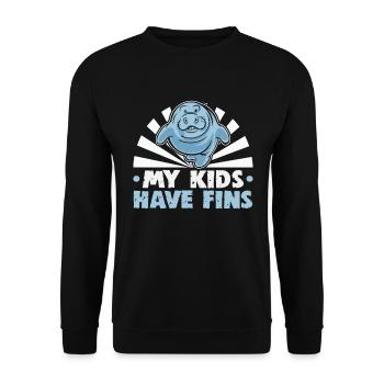 Cold Nose Warm Heart Manatee chubby manatee - Unisex Sweatshirt - black - Front - Alina (178cm) & Michal (187cm)