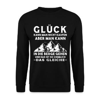 Berge Glück Wandern - Unisex Pullover - Schwarz - Vorne - Alina (178cm) & Michal (187cm)