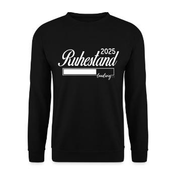 Ruhestand 2025 loading - Unisex Pullover - Schwarz - Vorne - Alina (178cm) & Michal (187cm)