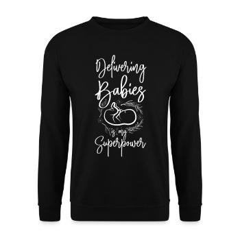 LD Labour And Delivery Nurse - Unisex Sweatshirt - black - Front - Alina (178cm) & Michal (187cm)