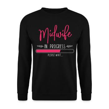 Nurse Midwife Birth Worker Student - Unisex Sweatshirt - black - Front - Alina (178cm) & Michal (187cm)