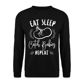Infirmière spécialisée dans le travail et l’accouchement - Sweat-shirt Unisexe - noir - Devant - Alina (178cm) & Michal (187cm)
