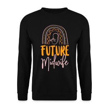 Infirmière Sage-Femme Accoucheuse Arc-en-ciel - Sweat-shirt Unisexe - noir - Devant - Alina (178cm) & Michal (187cm)